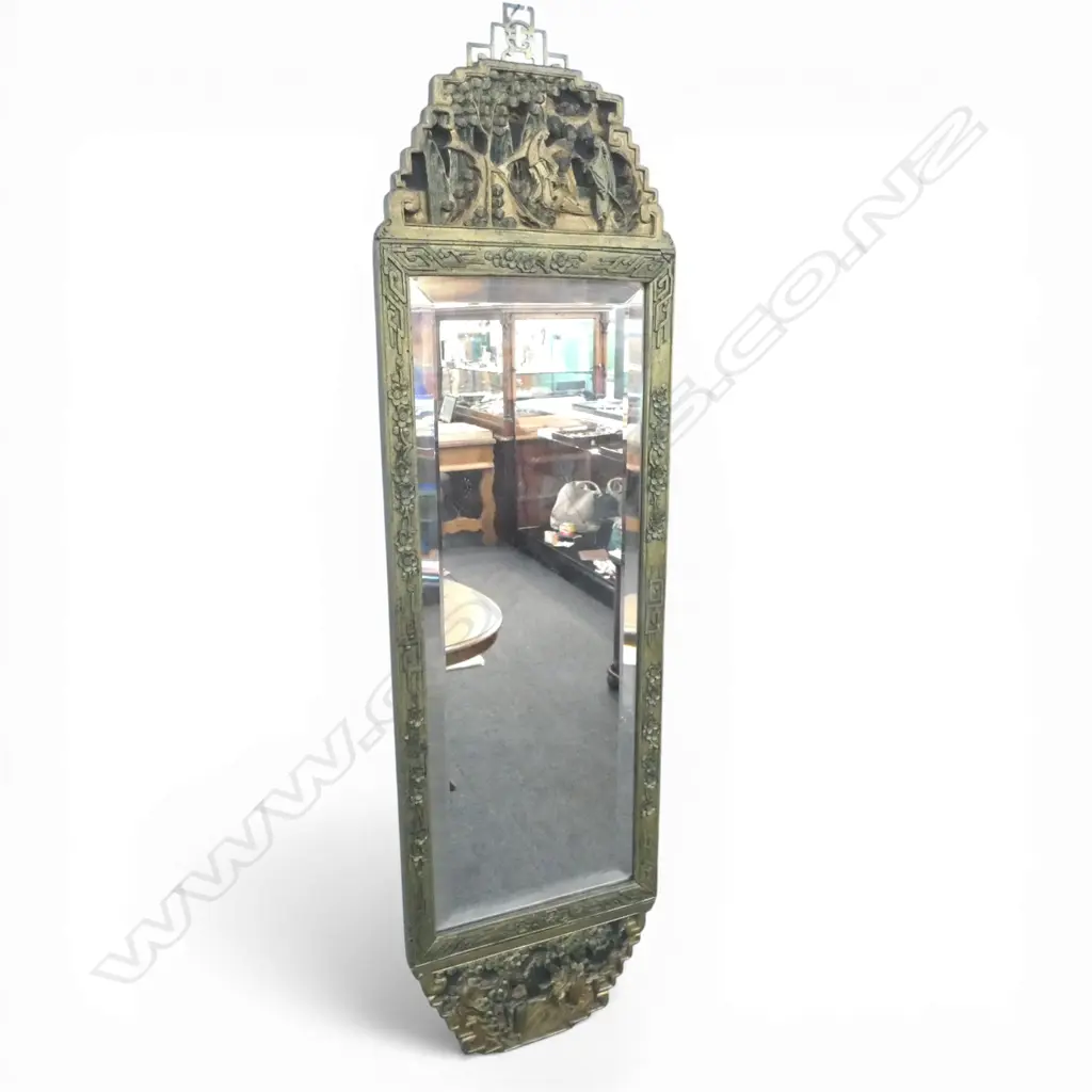 CHINESE CARVED MIRROR 930mm Image 1++