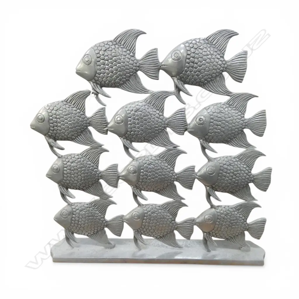 SILVER METAL FISH ORNAMENT H.395mm Image 1++