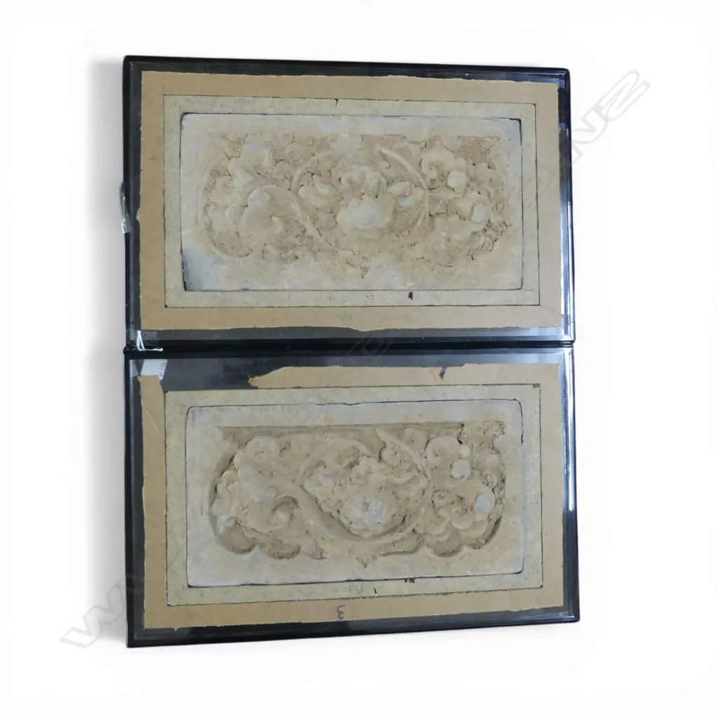PR ORIENTAL CERAMIC PANELS 190x370mm (310x490mm overall) 1 FRAMED CRACKED Image 1++