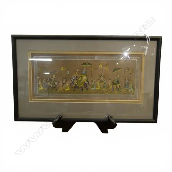 INDIAN MINIATURE ON SILK 110x260mm