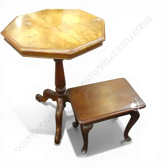 WALNUT TOP SIDE TABLE H.710mm + OTHER TABLE H.370mm