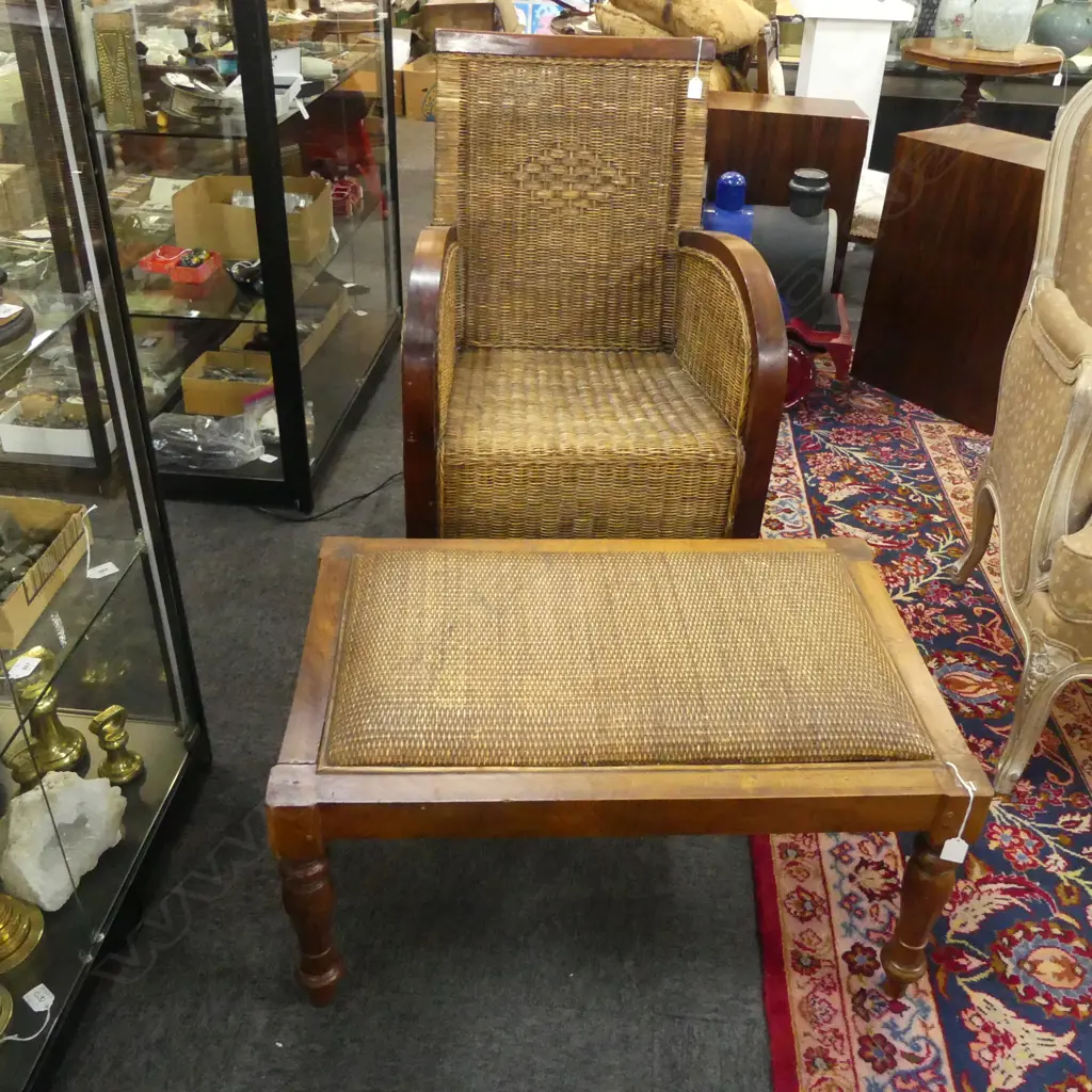 FRENCH CANE CHAIR + STOOL W.775mm Image 1++
