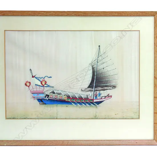 Four 19thC Chinese fine watercolours of various boats
