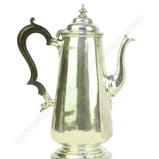 An early Georgian style silver coffee pot