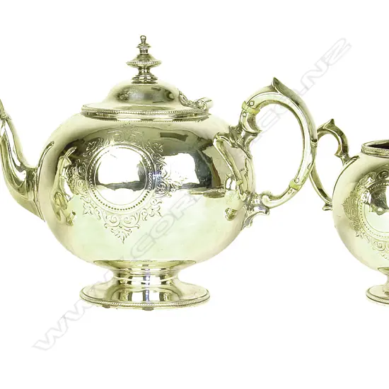 A Victorian silver three-piece tea service