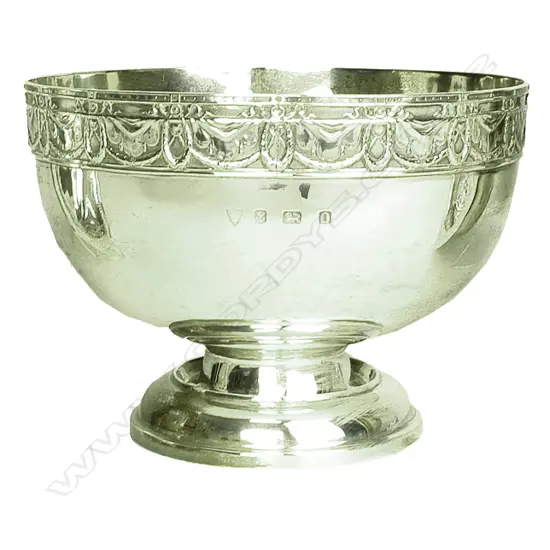 A silver pedestal footed rose bowl