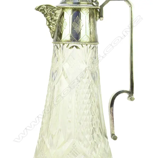 A c.1900 silver plate and cut crystal Clarice jug
