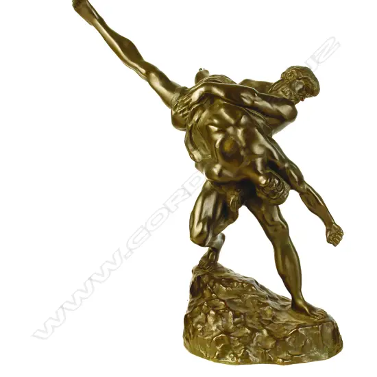 Jeff Lambeaux (Belgian 1852-1902) 19thC bronze 'Les Lutteurs'
