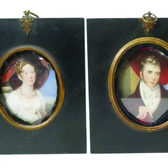 A pair of George III portrait miniatures
