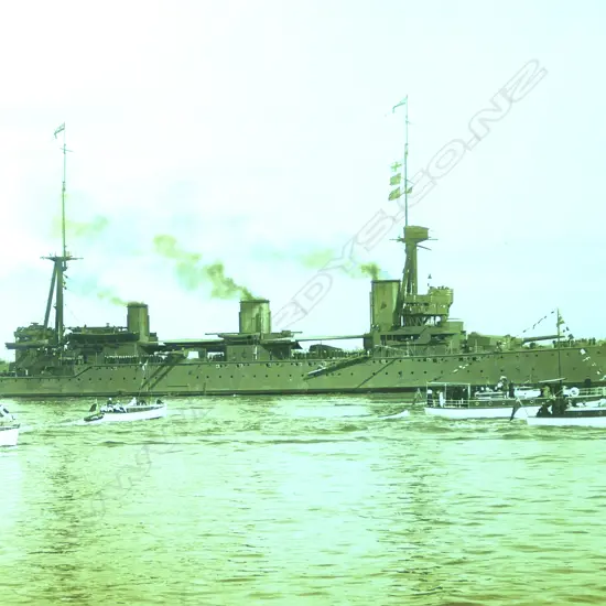 A large format WWI warship photo 'HMS New Zealand'
