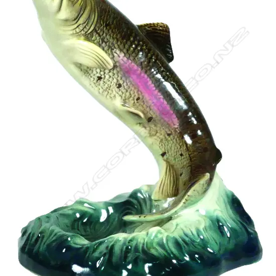 A Titian pottery leaping brown trout