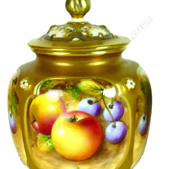 A Royal Worcester potpourri vase and cover painted by Roberts