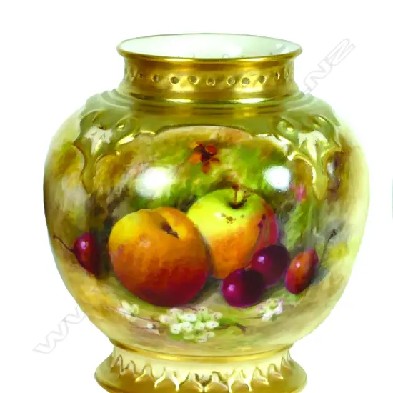 A Royal Worcester Hadley shape potpourri lacking cover