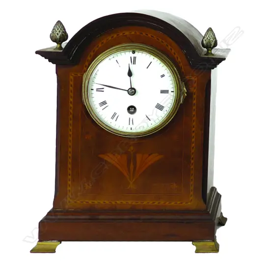 An Edwardian bracket clock