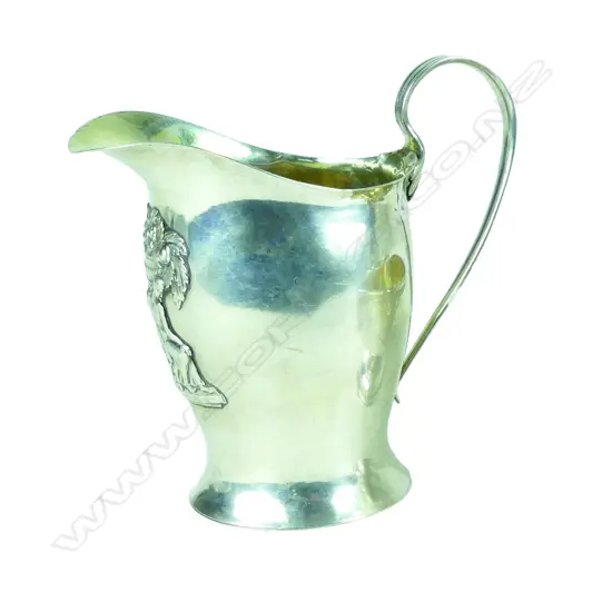 A 19thC Continental silver flat bottom milk jug
