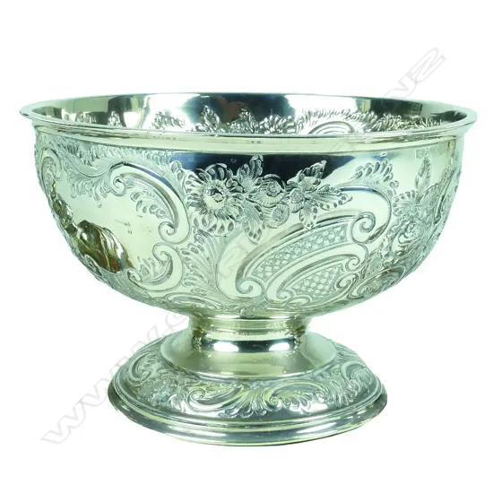 An Edwardian period silver rose bowl