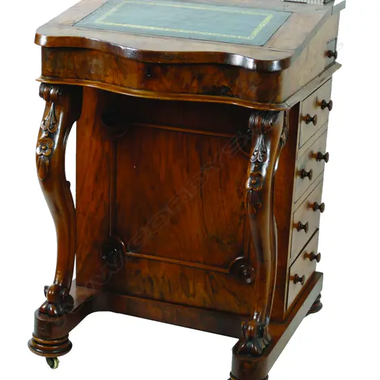 A Victorian walnut Davenport