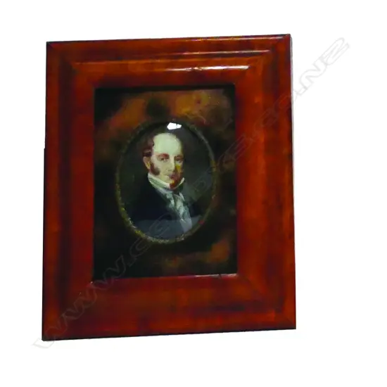 A 19thC portrait miniature of a gent painted on ivory