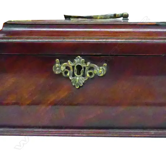 An early 19thC flame mahogany work box