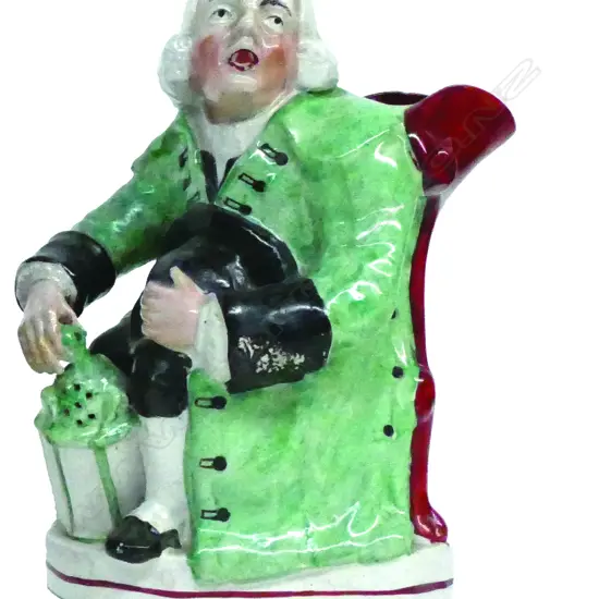 A Victorian Staffordshire figured jug 'The Night Watchman'