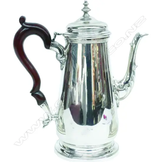 A Georgian style heavy silver coffee pot