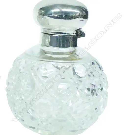 A 20thC cut crystal and silver scent bottle