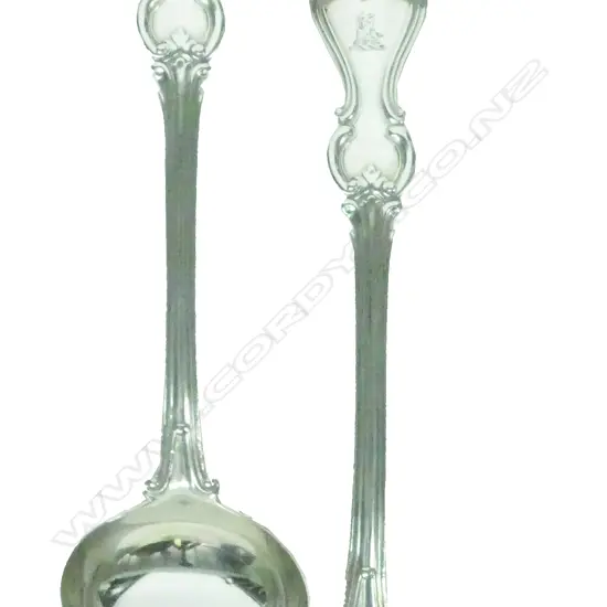 A pair of Victorian silver sauce ladles