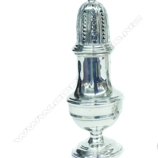 A Georgian-style silver sugar caster