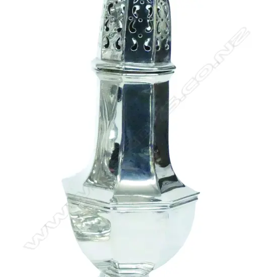 An Edwardian silver sugar caster