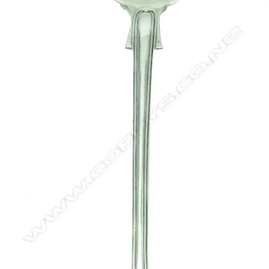 A Victorian heavy silver double struck fiddle and thread serving spoon. London 1864 by Chawner & Co. Length 307