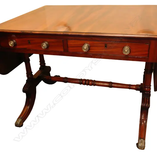 A fine Geo.III Cuban mahogany sofa table