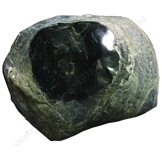 A large NZ pounamu (serpentine) river worn boulder