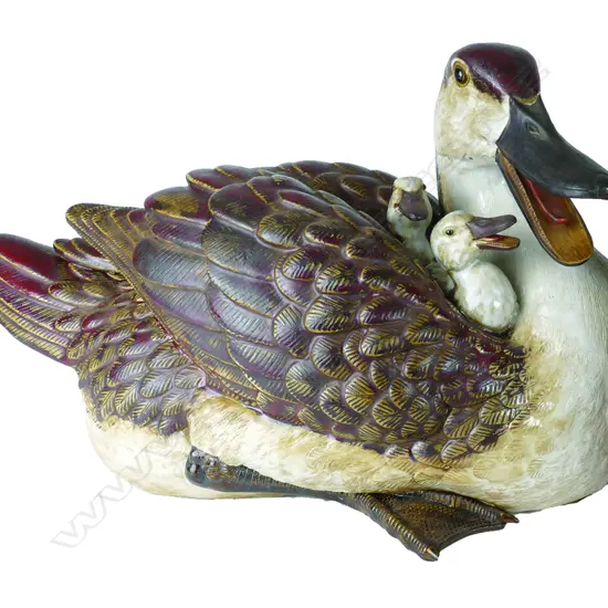 A set of ceramic Chinese ducks