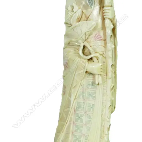An old Chinese carved ivory figure of a sage