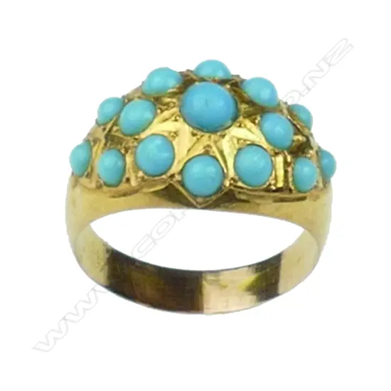 A Victorian 15ct gold and turquoise ring