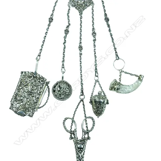 An Edwardian silver chatelaine