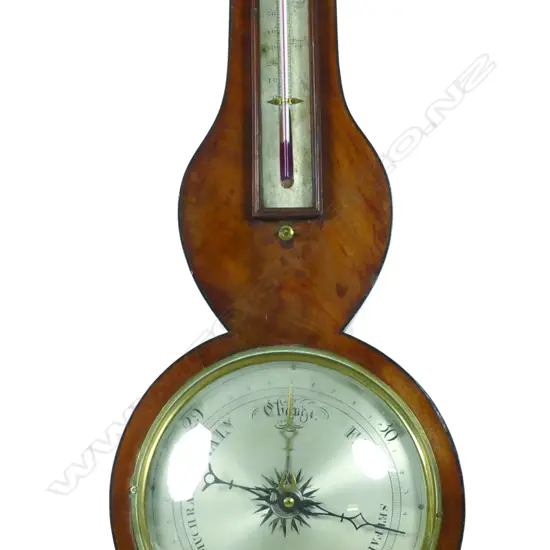 A Regency mahogany cased banjo barometer by Peter Canova of Halesworth