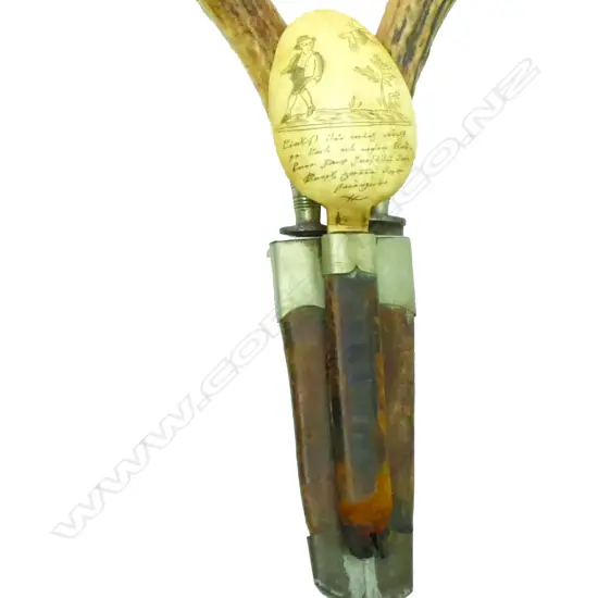 A European horn and antler cutlery trio