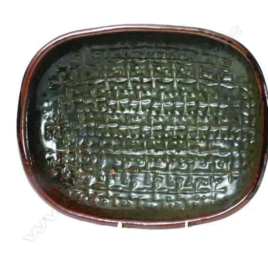 A Len Castle press moulded dish