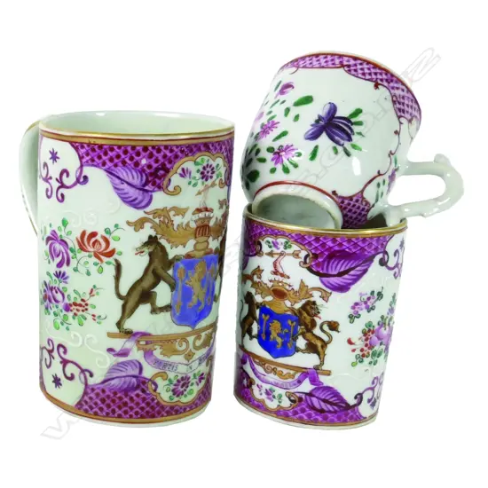 Three pieces of 19thC Samson porcelain