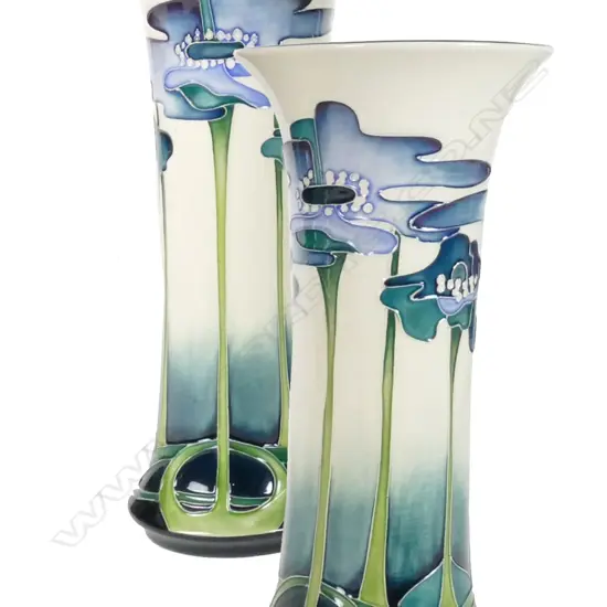 A pair of modern Moorcroft trumpet vases