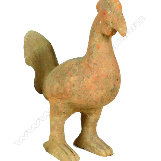 A large archaic earthenware pottery cockerel