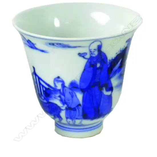 A Chinese porcelain wine cup