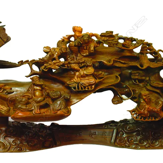 A Chinese large and heavy ornately carved sceptre