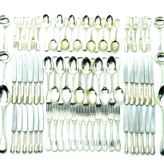 A Victorian silver 12-place setting