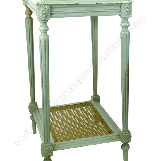 A c.1900 French pale grey painted side table