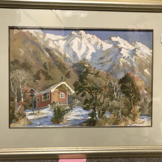 Kathleen Airini Vane (1891-1965) Chalet beneath the Southern Alps