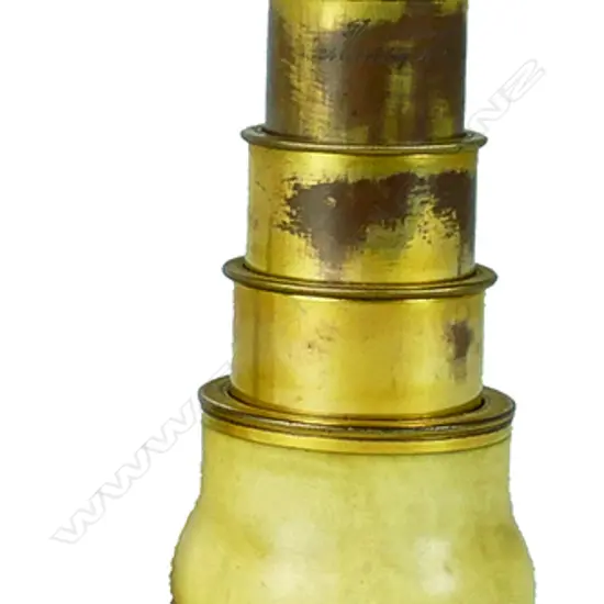 A 19thC gilt brass and ivory small pocket telescope