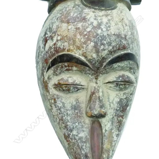 A Nigerian Idoma carved wood tribal mask