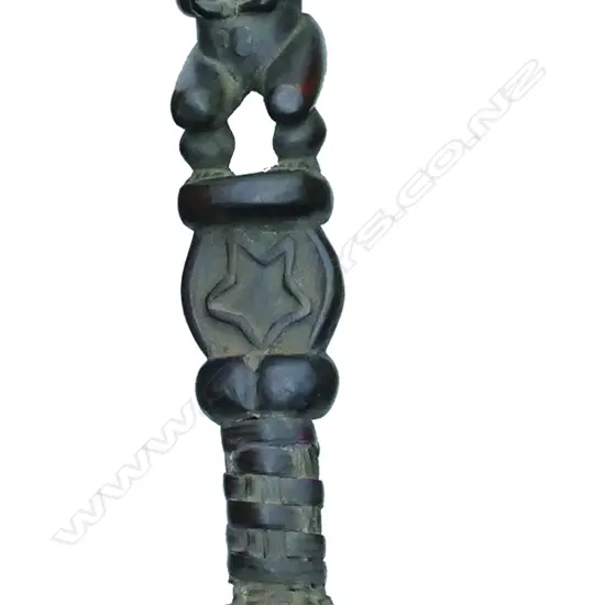 A Gabon fang tribal rattle woven basket container